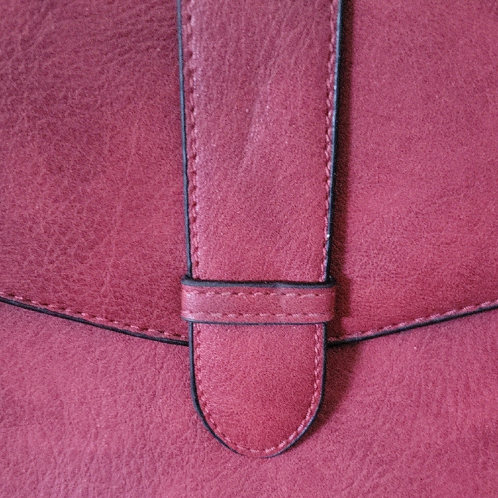 Red Faux Leather Backpack Purse - Picture 7 of 16